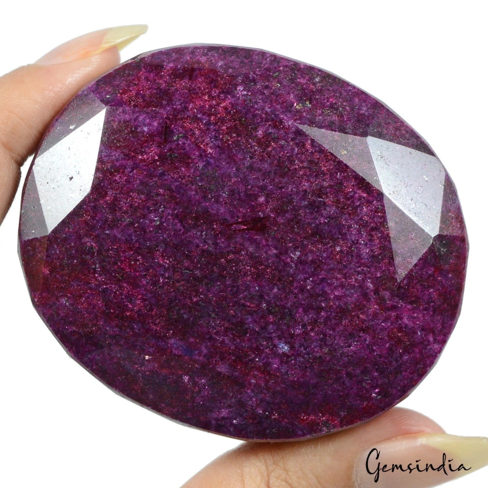 Ruby Loose Gemstone, Color Enhanced, Red — 65 x 55 x 27mm, 1200 Ct, Madagascar