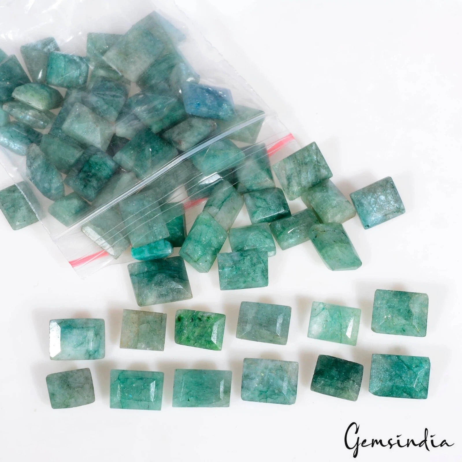 166.15 Cts/65 Pcs Natural Brazilian Green Emerald Baguette Cut 7mm-10mm Gems Lot
