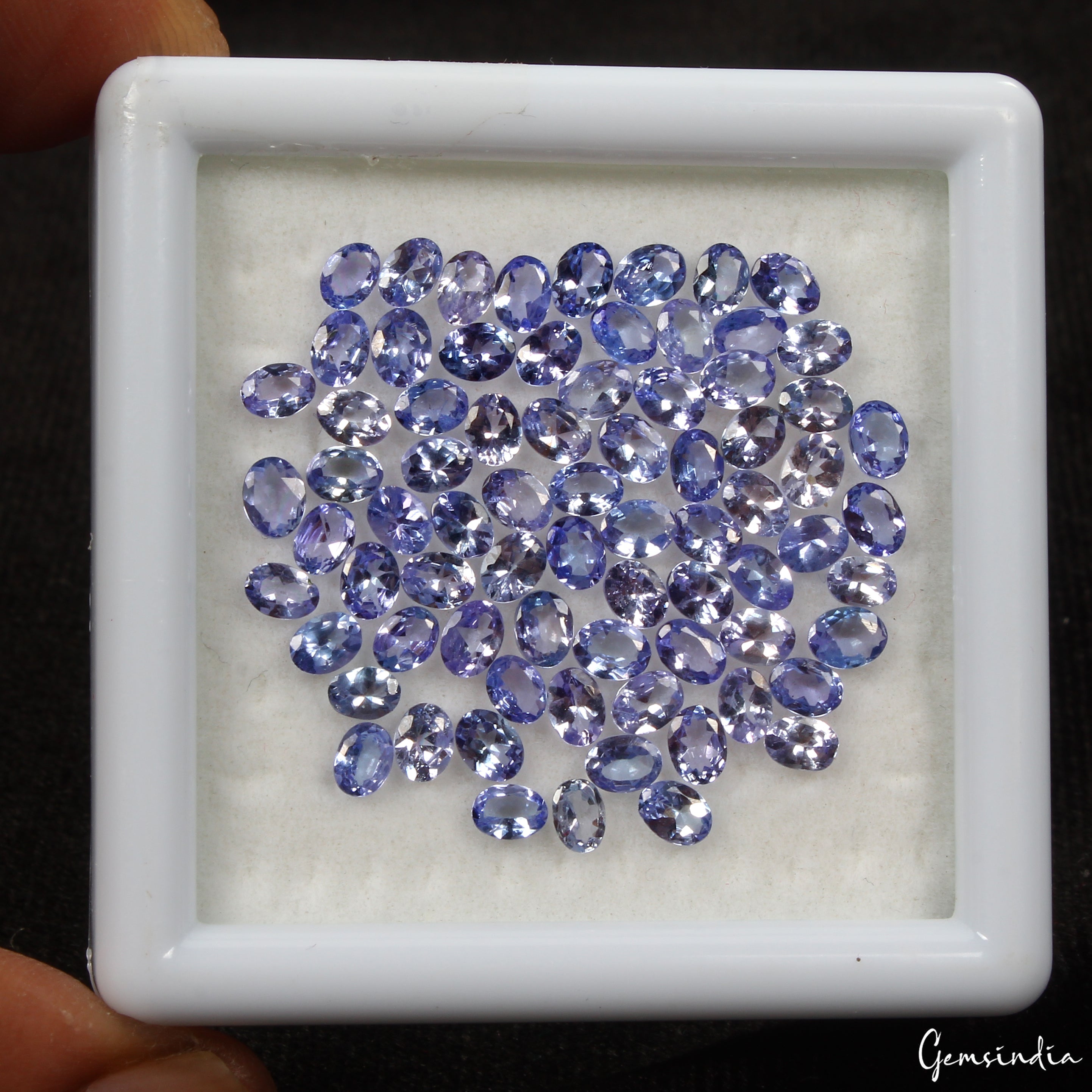 Oval 4x3mm Ravishing Color&Full Fire! Purple Blue Tanzanite Gems Lot 75Pcs/13 Ct