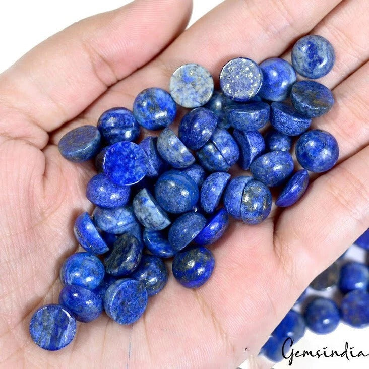 Top Quality Lapis Lazuli 10mm Round Cabochon Loose Calibrated Gems Lot 470 Cts