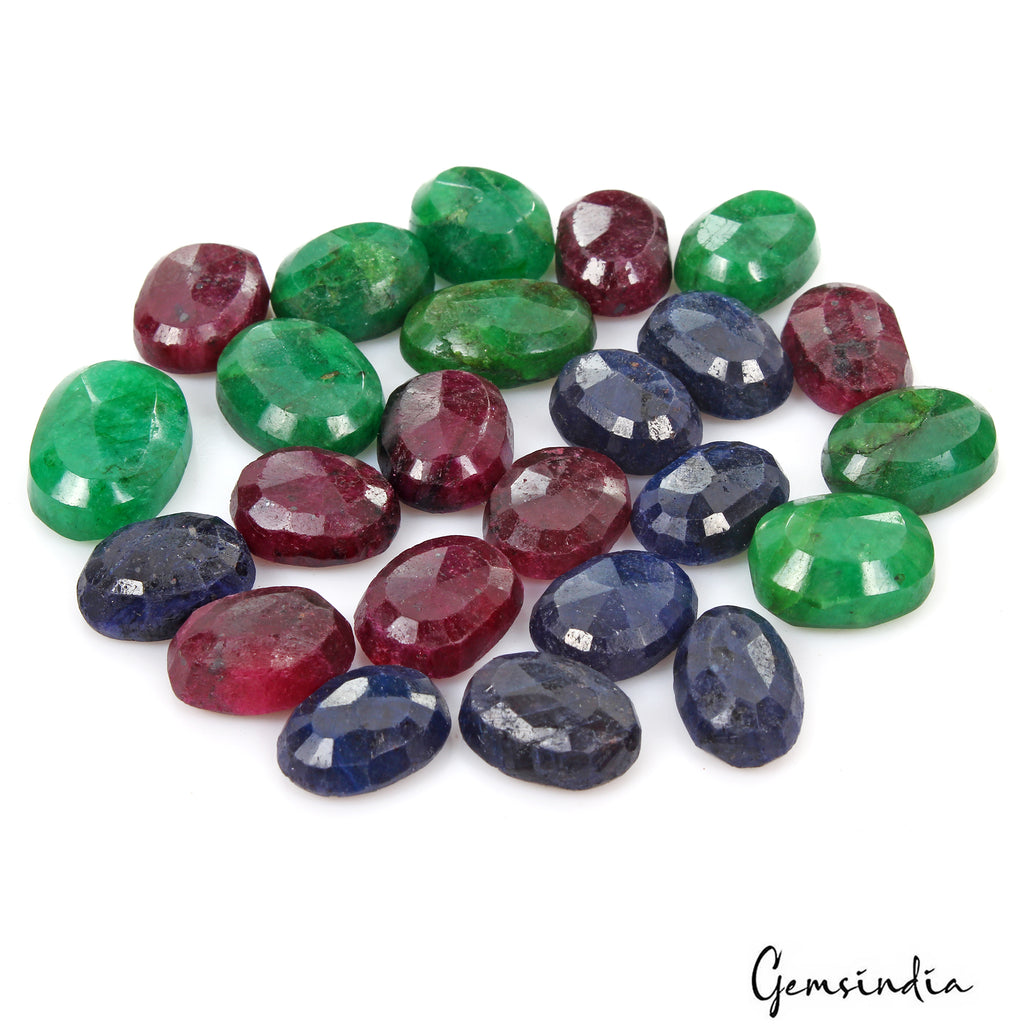 Ruby Lot, Loose Gemstone, Color Enhanced — 24 Pieces, 17mm to 21mm, 500 Ct