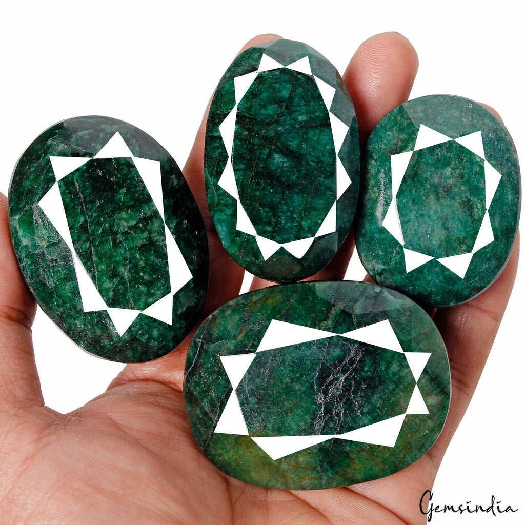 2060 Ct/4 Pcs Natural Brazilian Bottle Green Emerald Oval Cut Huge Loose Gem Lot