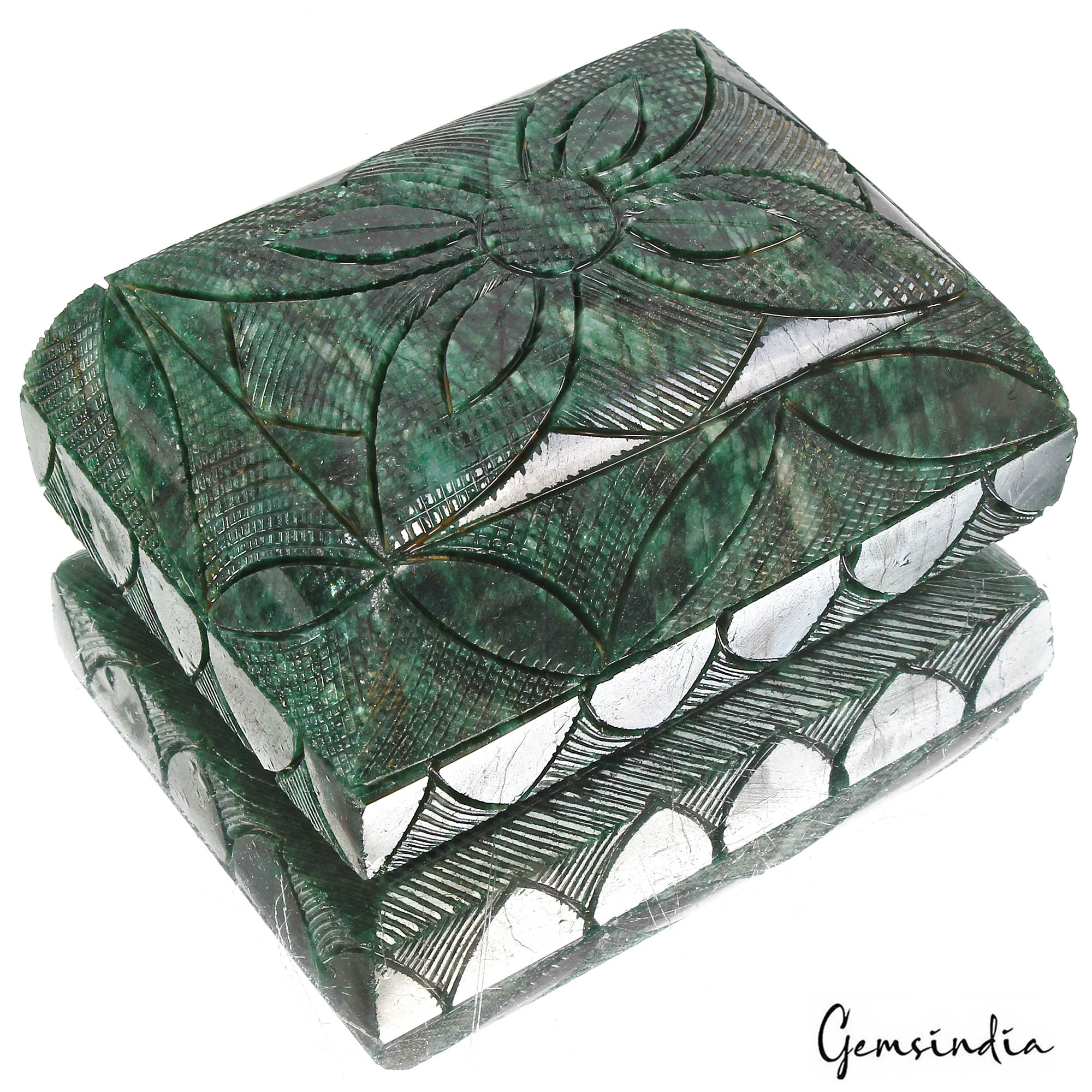 4550 Cts Natural Dark Green Emerald Baguette Cut both Side Carved Huge Loose Gem