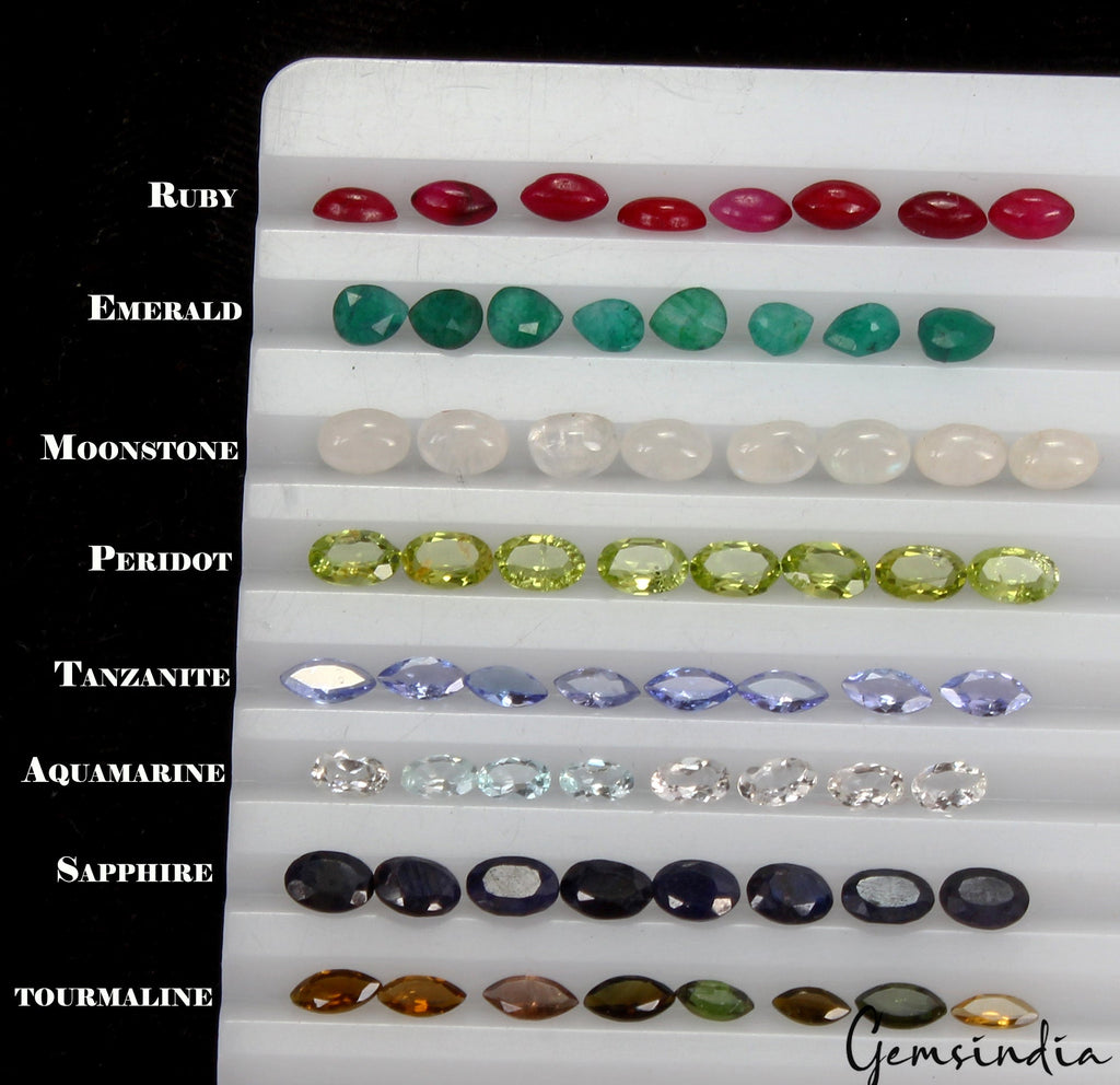 64Pcs Estate Genuine Semi Precious Loose Mix Cut Multi Gemstone Lot Collection