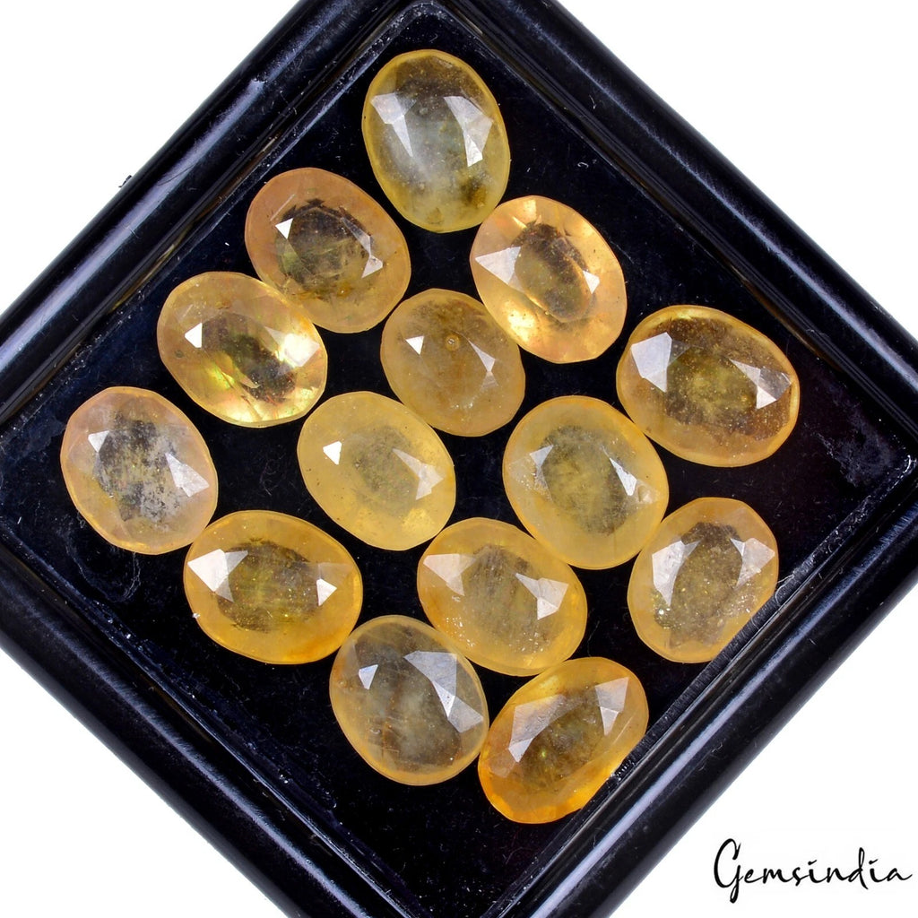 Sapphire Lot, Loose Gemstone, Oval Cut, Untreated — 14 Pieces, 7mm to 9mm, 36.30 Ct, Sri Lanka