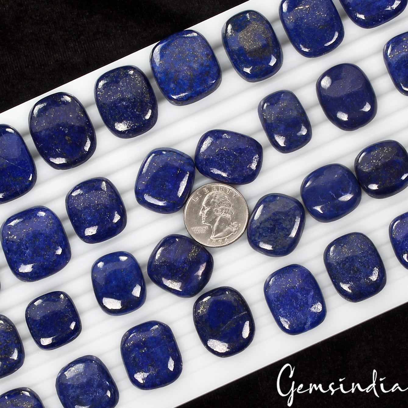 1000 Ct/32 Pc Natural Blue Lapis Lazuli Gold Flecks Cushion Loose Wholesale Gems