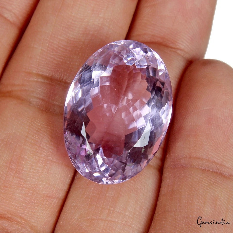 VVS 37.90Ct Natural Amethyst Certified Huge Pendant Size Oval Untreated Gemstone