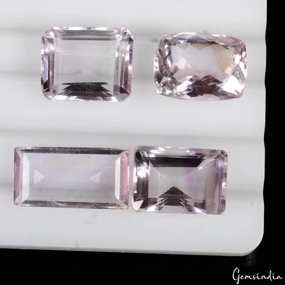 40.80 Ct/4 Pcs Natural Bolivian Untreated Purple Amethyst Mix Cut Gems For Jewel
