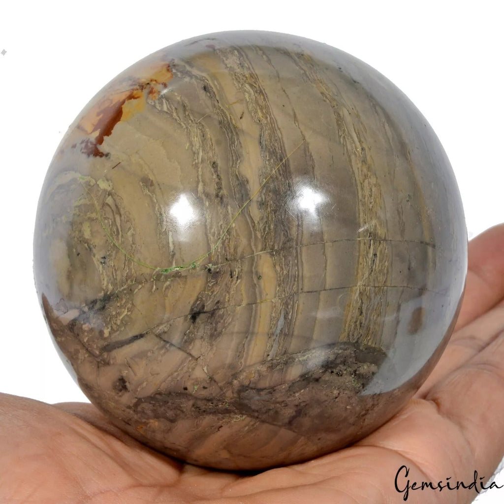 3550 Cts Natural Untreated Forest Agate Huge Gem Sphere Healing Crystal Mineral