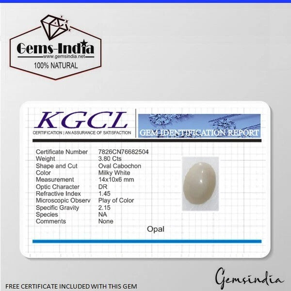 Opal Loose Gemstone, Oval Cabochon, Untreated — 14x10x6 mm, 3.80 Ct, Ethiopia