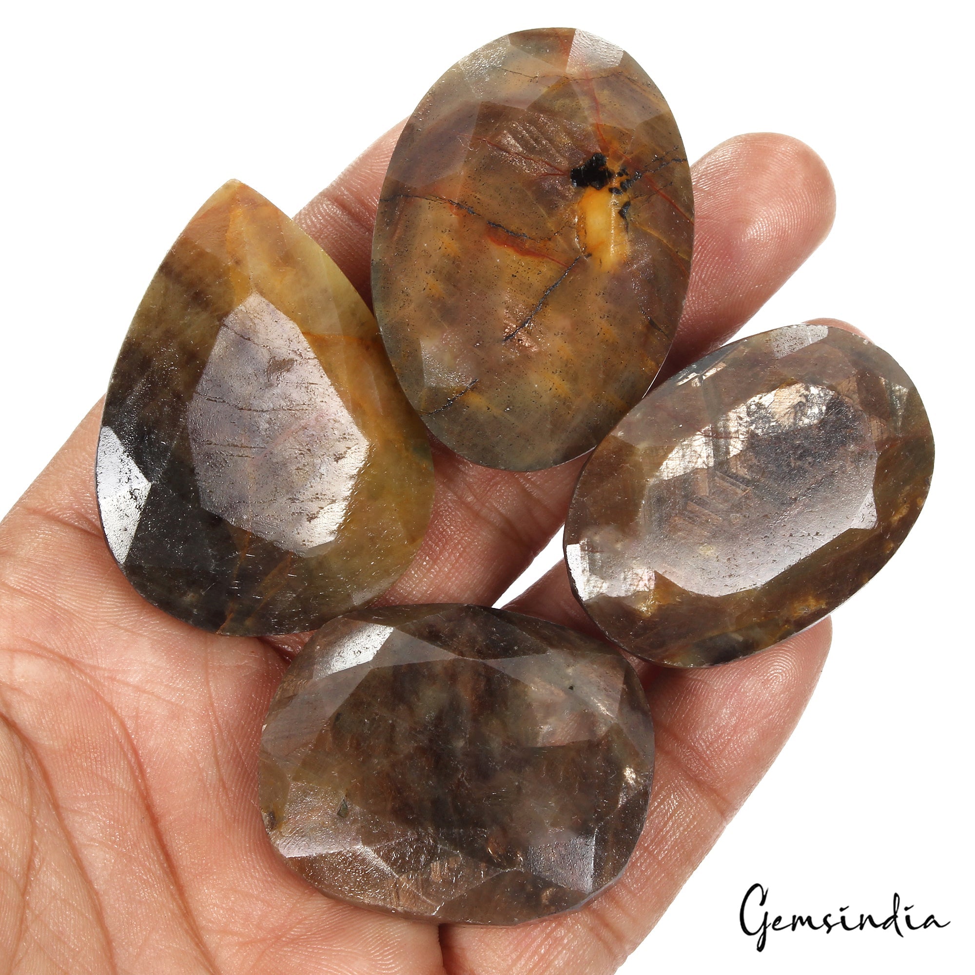 1050 Cts/4 Pcs Natural Untreated Brown Sapphire Mixed Faceted Cut Loose Gems Lot
