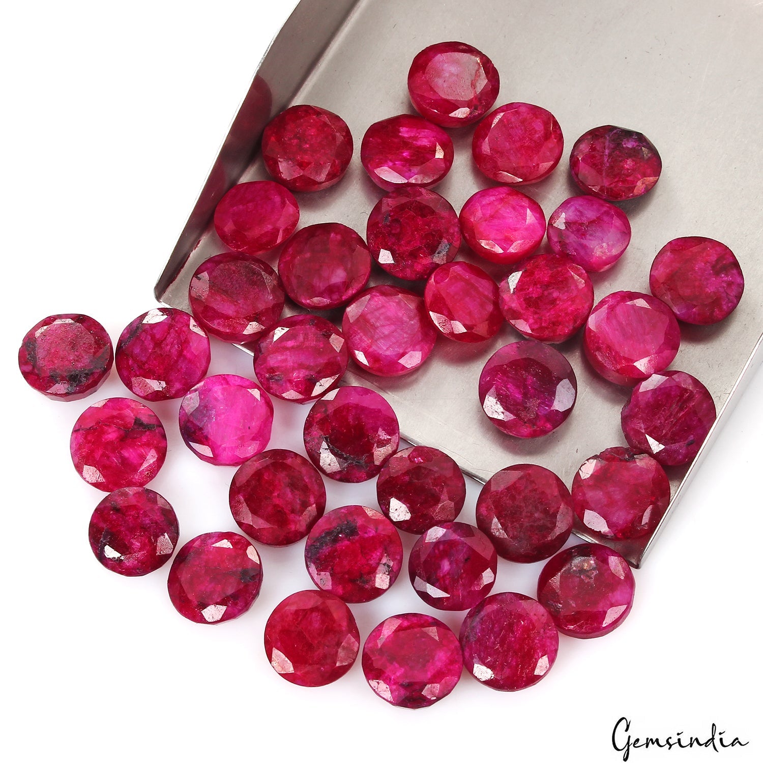220.00 Ct Natural Red Pink Beryl Round Cut Loose Wholesale Gemstone Lot 36 Pcs
