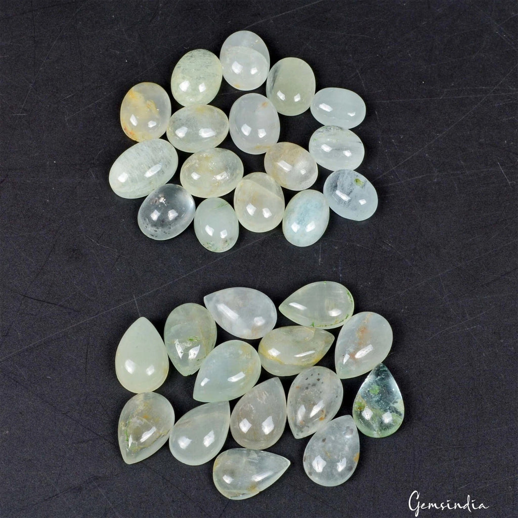 Beryl Lot, Cabochon, Untreated — 30 Pieces, 08mm to 12mm, 86.60 Ct, Brazil