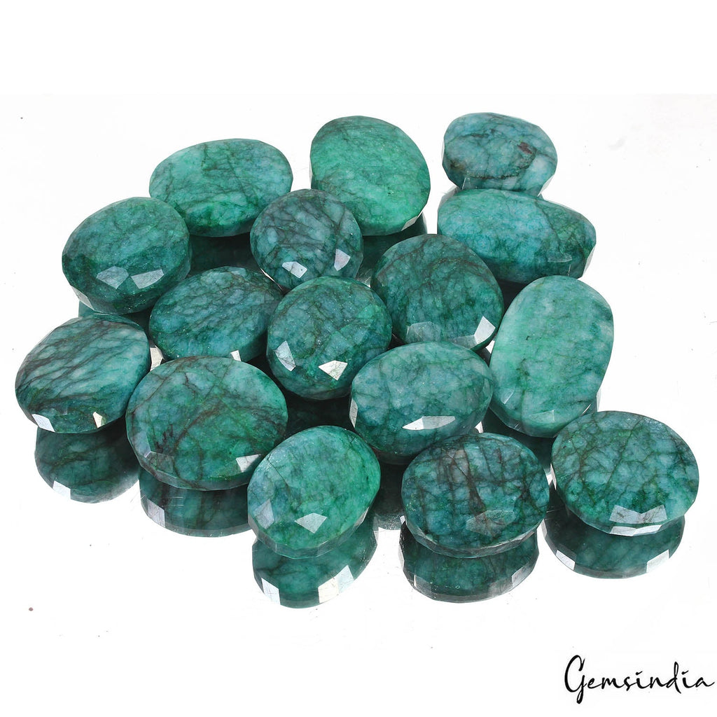 1.96 kilo/16Pcs Natural Colombian Blue Green Emerald Oval Cut Wholesale Gems Lot