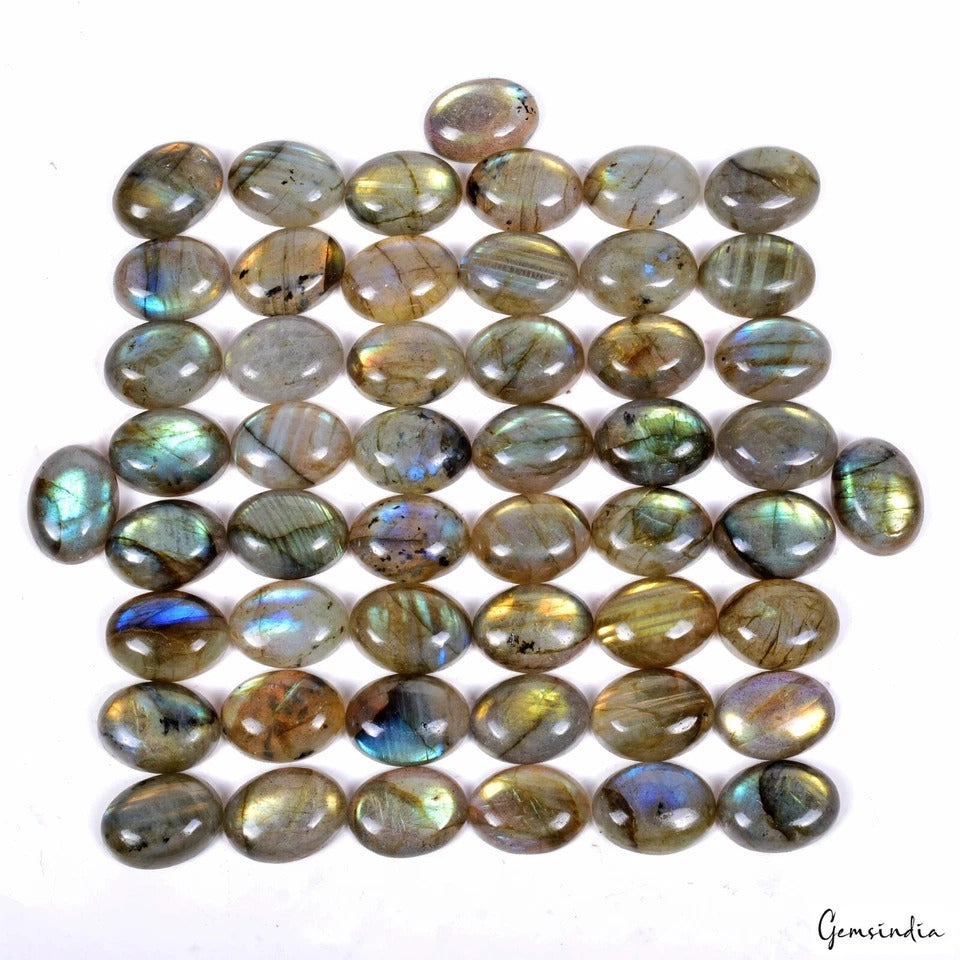 Labradorite Lot, Loose Gemstone, Untreated — 51 Pieces, 15mm, 430 Ct, India