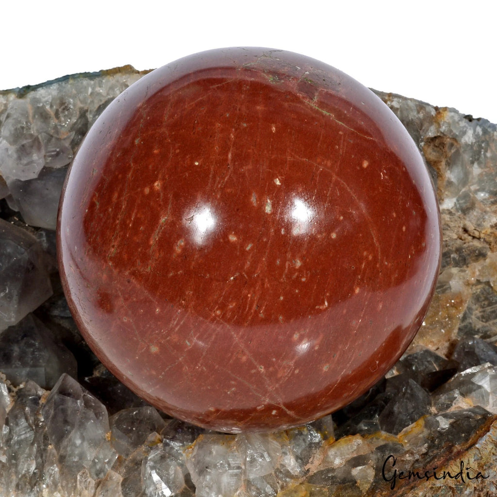 Red Jasper Sphere, Untreated — 3.5" in diameter, 1038 g (5190 Ct), Madagascar