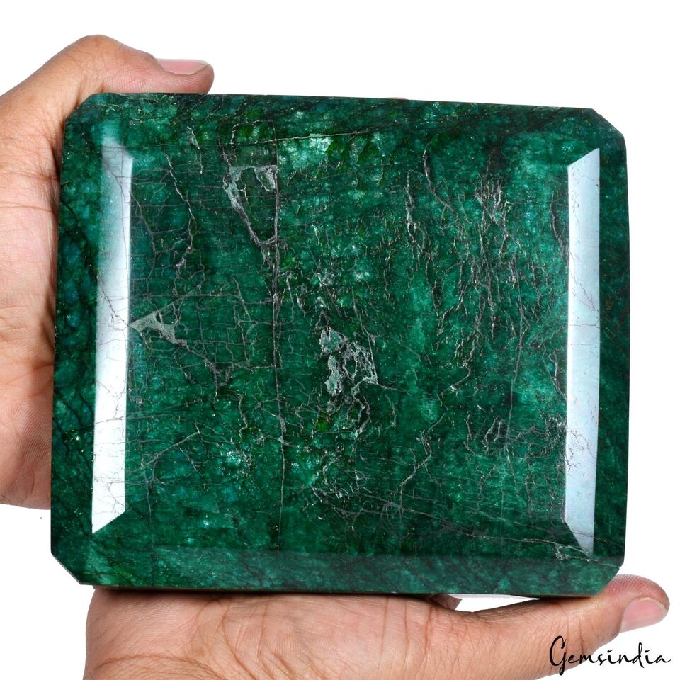 2.4 Kilo Natural Green Emerald Octagon Cut Brazilian Collector's Grade Gemstone