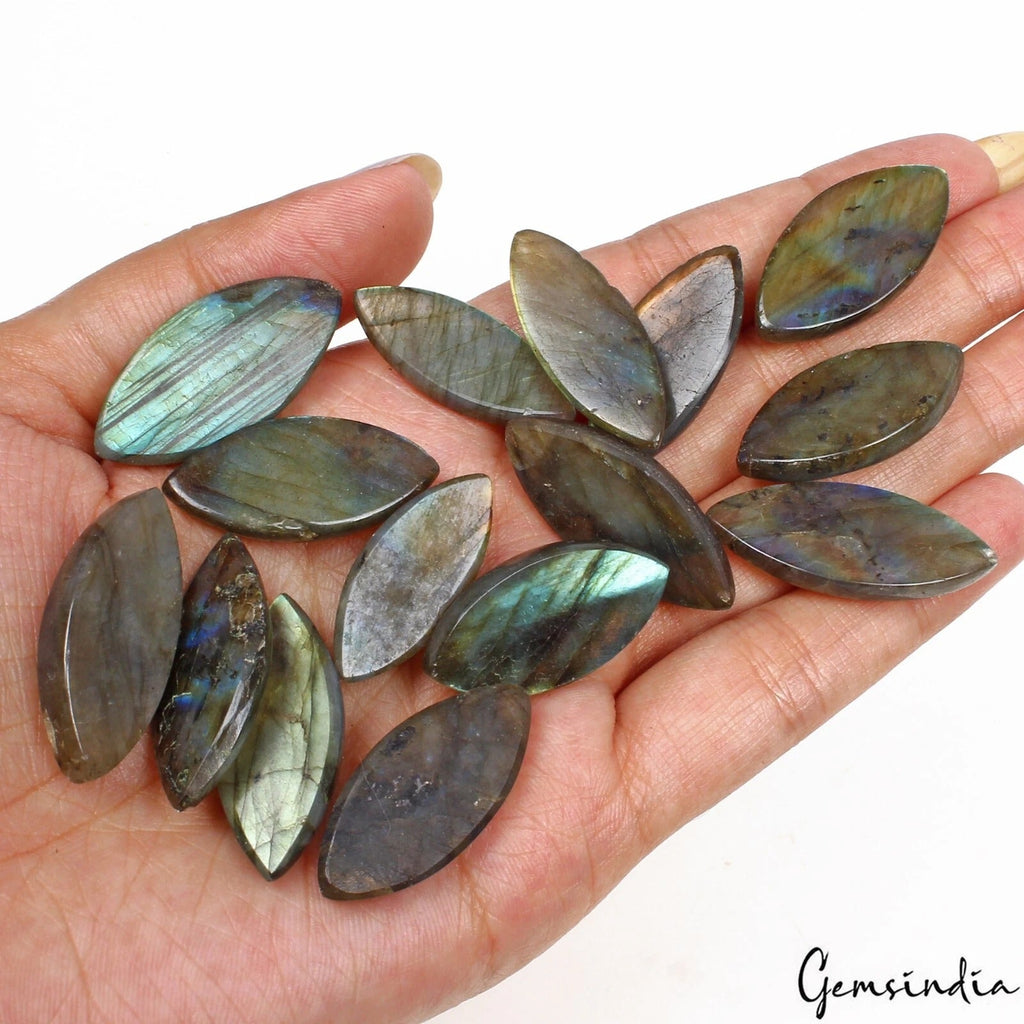 300 Ct Natural Yellow Blue Shine Labradorite Marquise Cab Loose Gems Lot 15 Pcs