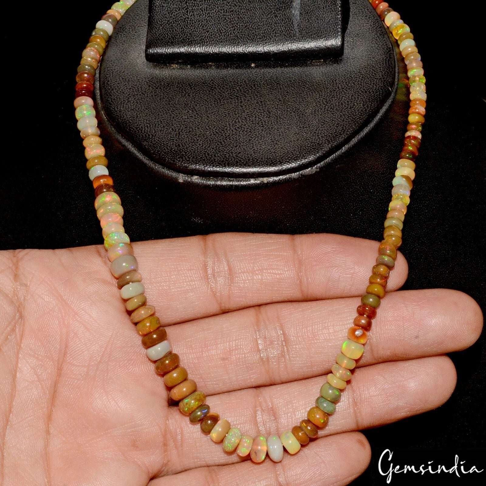 56.50 Cts Natural Untreated Ethiopian Welo Fire Opal Round Beads Gems 14" Strand