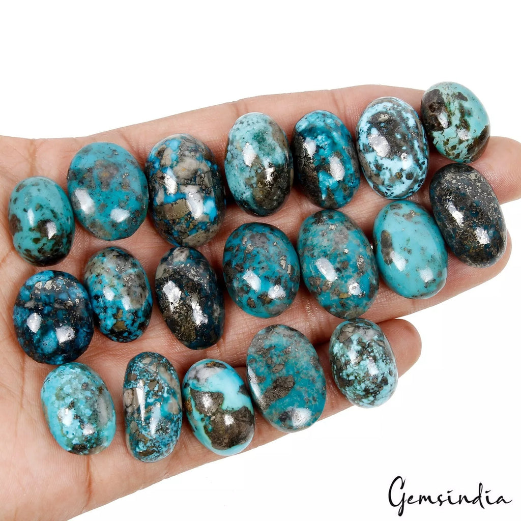 Turquoise Cabochon, Oval Cabochon, Untreated — 19 mm to 26mm, 500 Ct