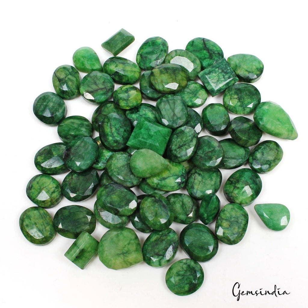 850 Ct Natural Green Brazilian Emerald Mix Shape Faceted Earth Mined Gems Lot
