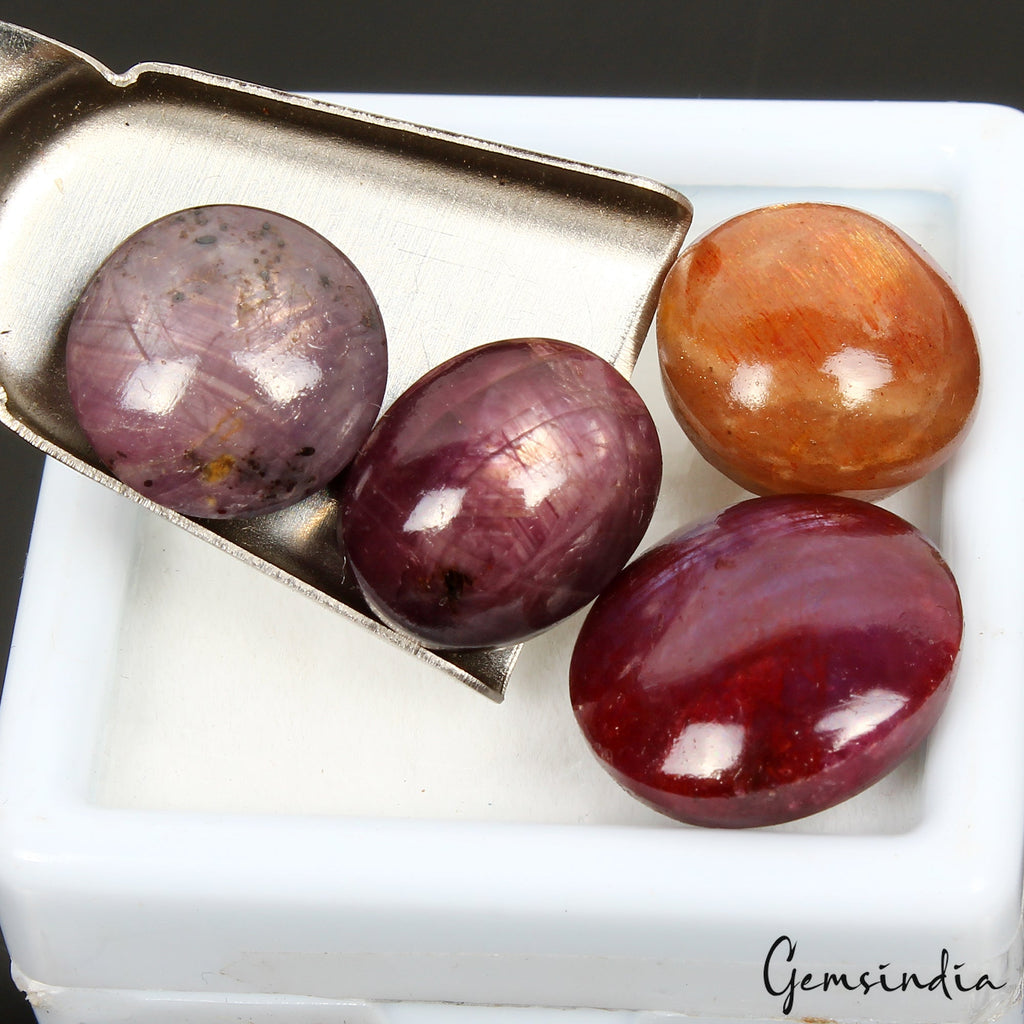 62.40 Cts Natural Untreated Star Ruby Oval Cabochon Loose 13-16mm Gemstones Lot