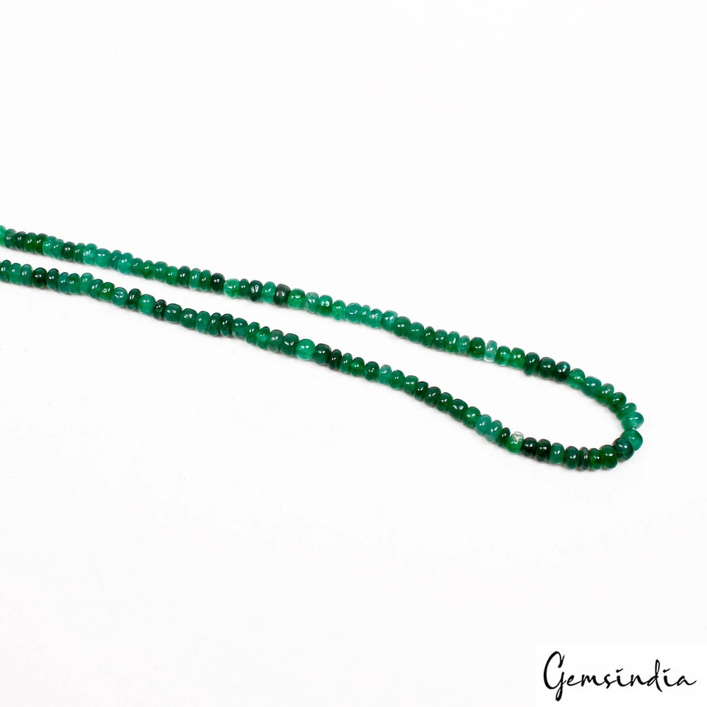 Emerald Beaded Strand, Color Enhanced, Green — 32 ", 120 Ct, Brazil
