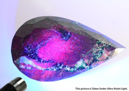 1.5 Kg~Rare Natural Ruby Zoisite Earth Mined Pear Cut Museum Size Loose Gemstone