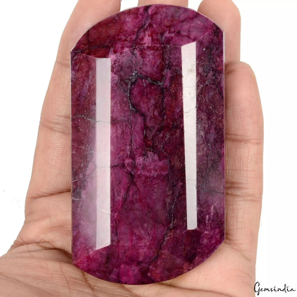 Ruby Loose Gemstone, Color Enhanced, Red — 87x48x31mm, 1350 Ct, Madagascar