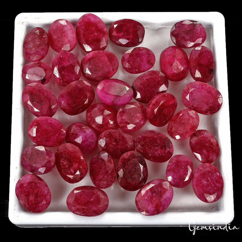 320 Ct/34 Natural Red Pink USA Beryl Bixbite Oval Faceted Loose Gems For Jewelry