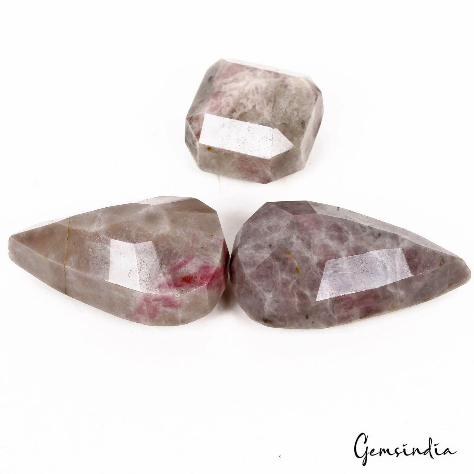 500 Ct/3 Pcs Natural Untreated Ruby in Crystal Matrix Mix Cut Loose Gemstones