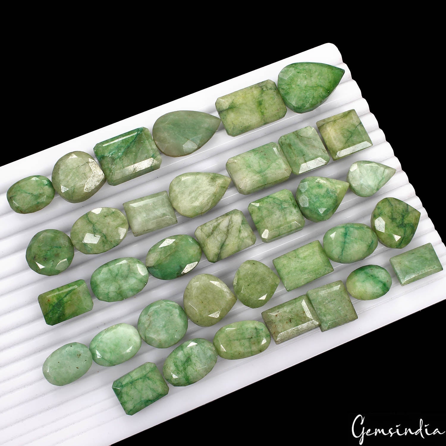 1140 Cts/36 Pcs Natural Green Brazilian Emerald Mix Cut Loose Wholesale Gems Lot