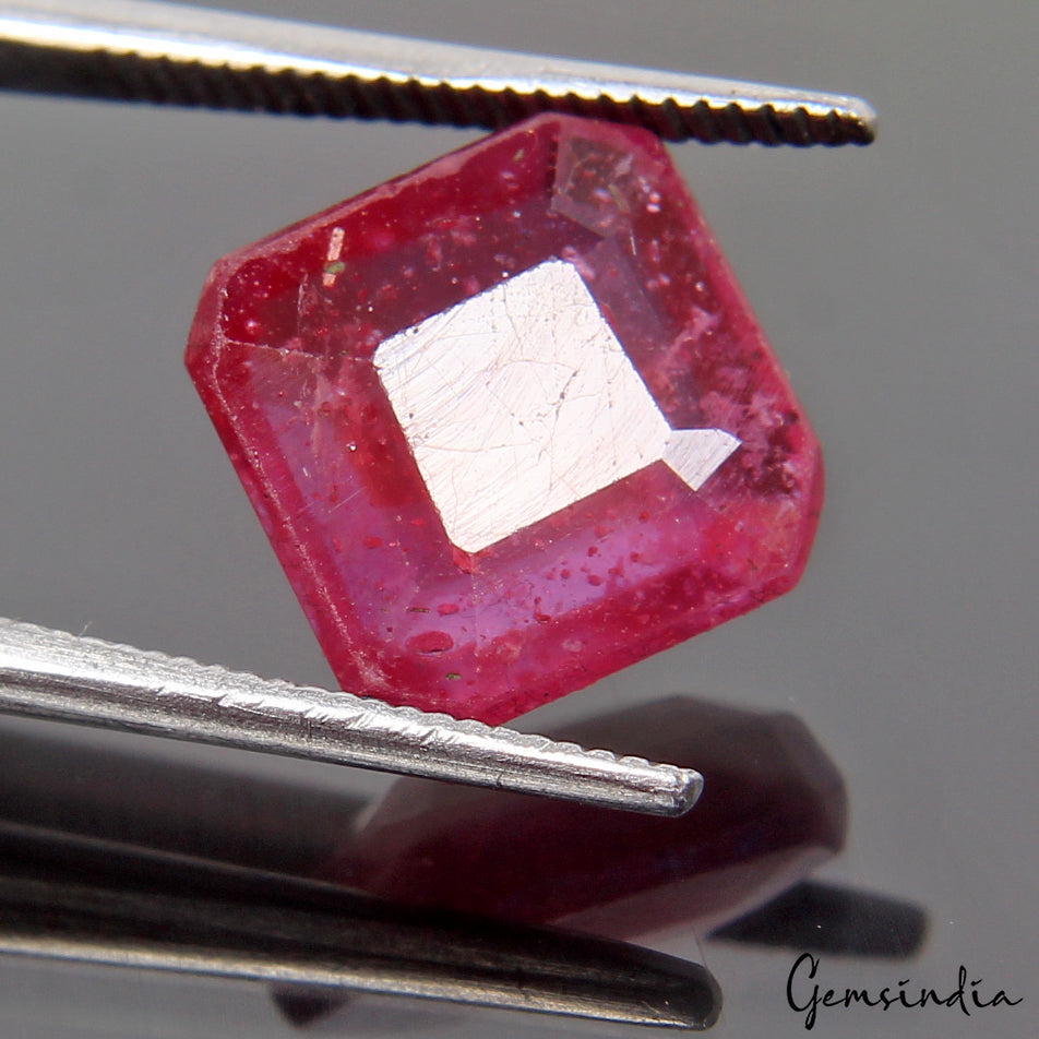 6.30 Ct Certified Natural Mozambique Ruby Octagon Cut Loose Ring Size Gemstone