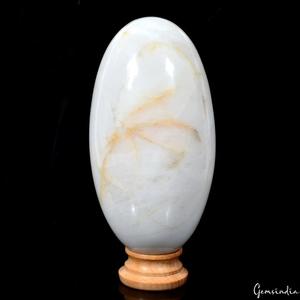 White Calcite Sphere, Untreated — 6.7x3.5 Inch, 2 Kg (10000 Ct), Madagascar