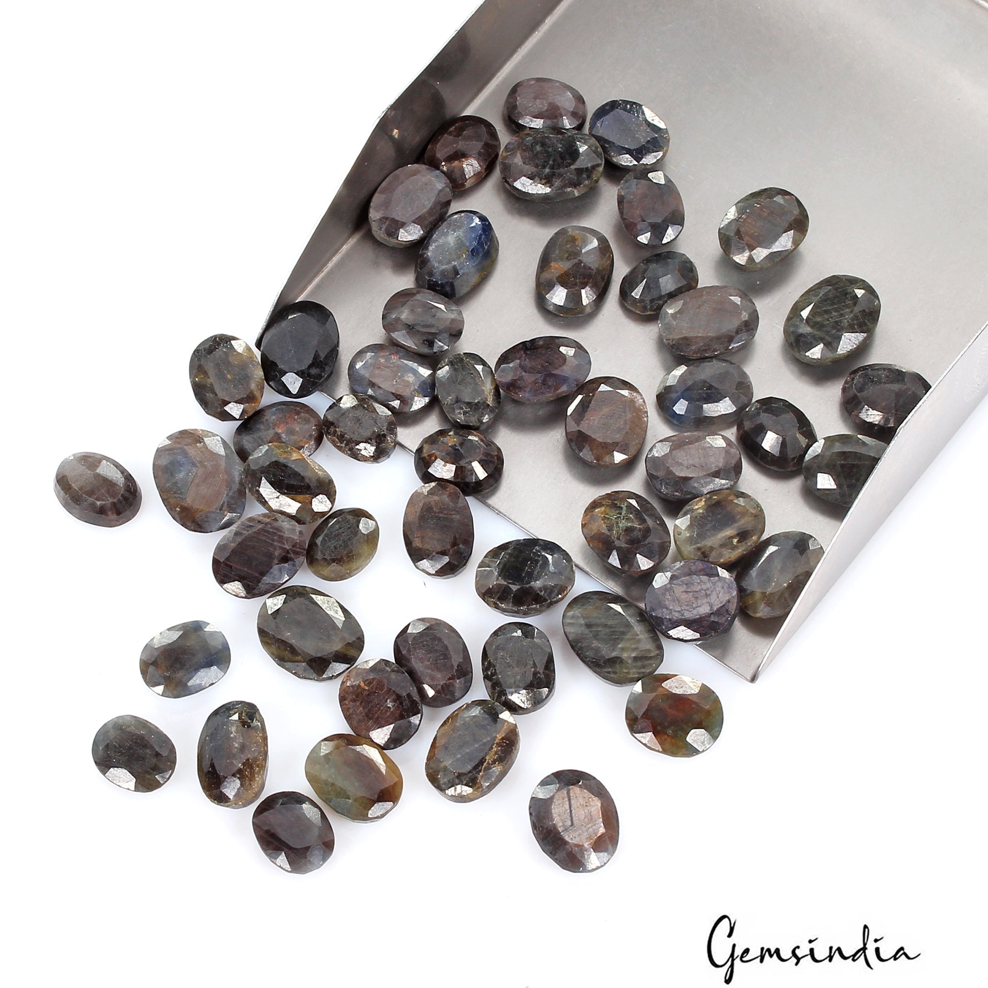 450 Ct Natural Untreated Brown Gray Sapphire Mix Faceted Loose Gems Lot 51 Pcs