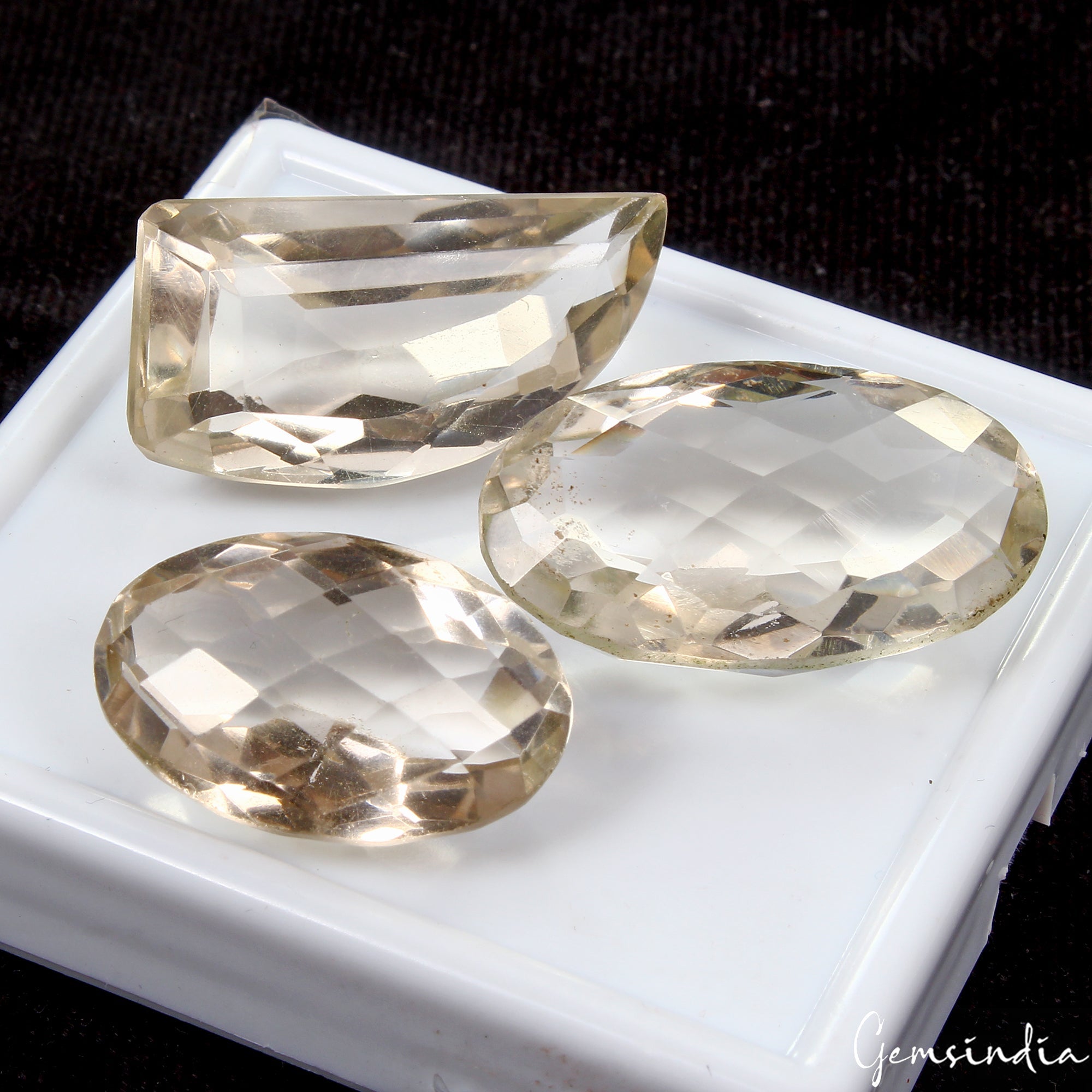 3 Pcs Natural Smoky Quartz 25-31mm Mix Cut Loose Untreated Gemstones 122.60 Cts