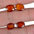17 Ct/4Pcs Natural Untreated Brown Hessonite(Gomed) Garnet Oval Gems For Jewelry
