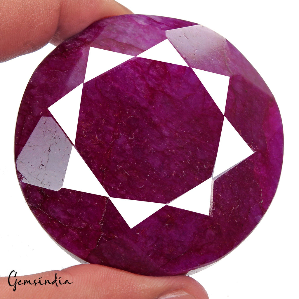 930 Ct Natural Pink Red USA Beryl Bixbite Round Cut Faceted Earth Mined Gemstone