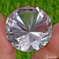 153.40 Cts Natural Brazilian Sparkling White Quartz Round Diamond Cut 34mm Gem