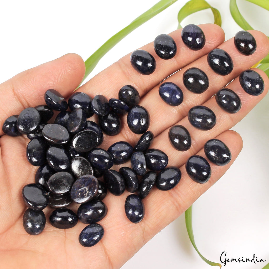 56 Pcs Natural Blue Sapphire Oval Cabochon Loose 12-14mm Gemstones Lot ~520 Ct