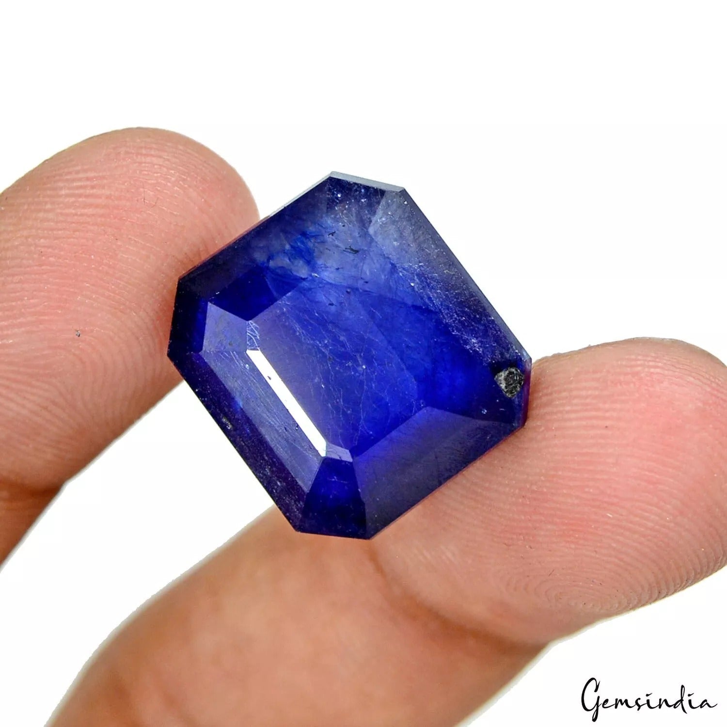 AAA Certified Natural Ceylon Blue Sapphire Loose Octagon Cut Gemstone 34.00 Ct