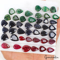 600 Ct Natural Ruby Emerald Sapphire Pear Faceted Wholesale Gemstone Lot 43 Pcs
