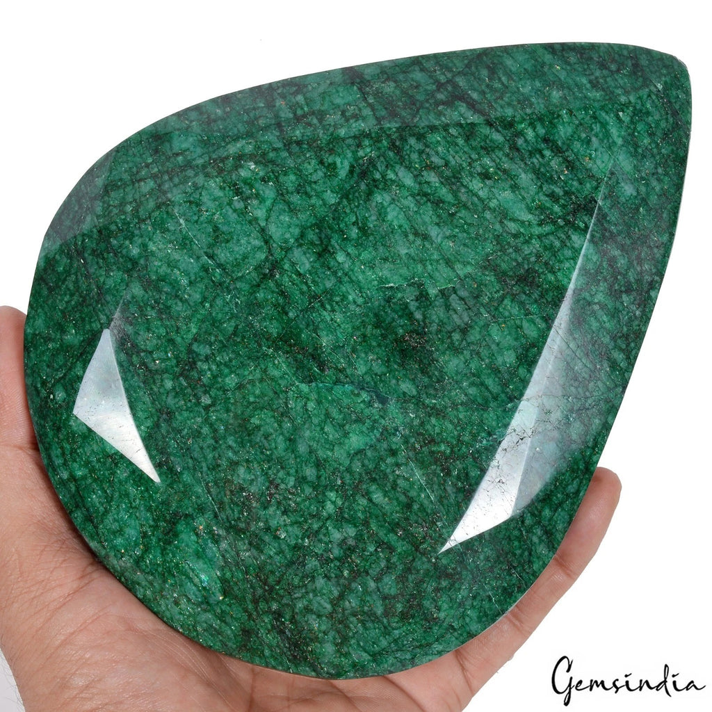 Emerald Loose Gemstone, Color Enhanced, Green — 7x5.5x3 Inch, 11700 Ct (2.34 Kg), Brazil