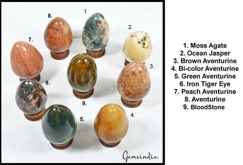 1 Kilo/9 Pcs Natural Multi Color Mix Gems Lot Egg Shape Crystal Healing Mineral
