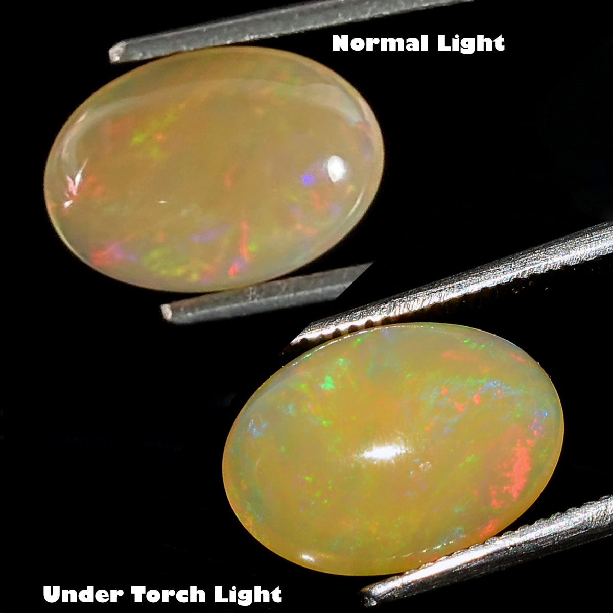 2.00Ct Hardy STRONG! Natural Huge Yellow&Rainbow Color Sparkling Opal Ethiopia