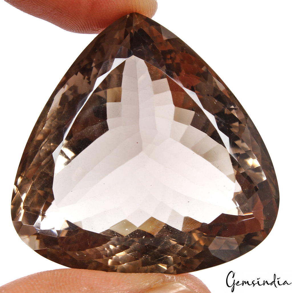 Quartz Loose Gemstone, Pear Faceted Cut, Untreated — 41x41x22 mm, Madagascar