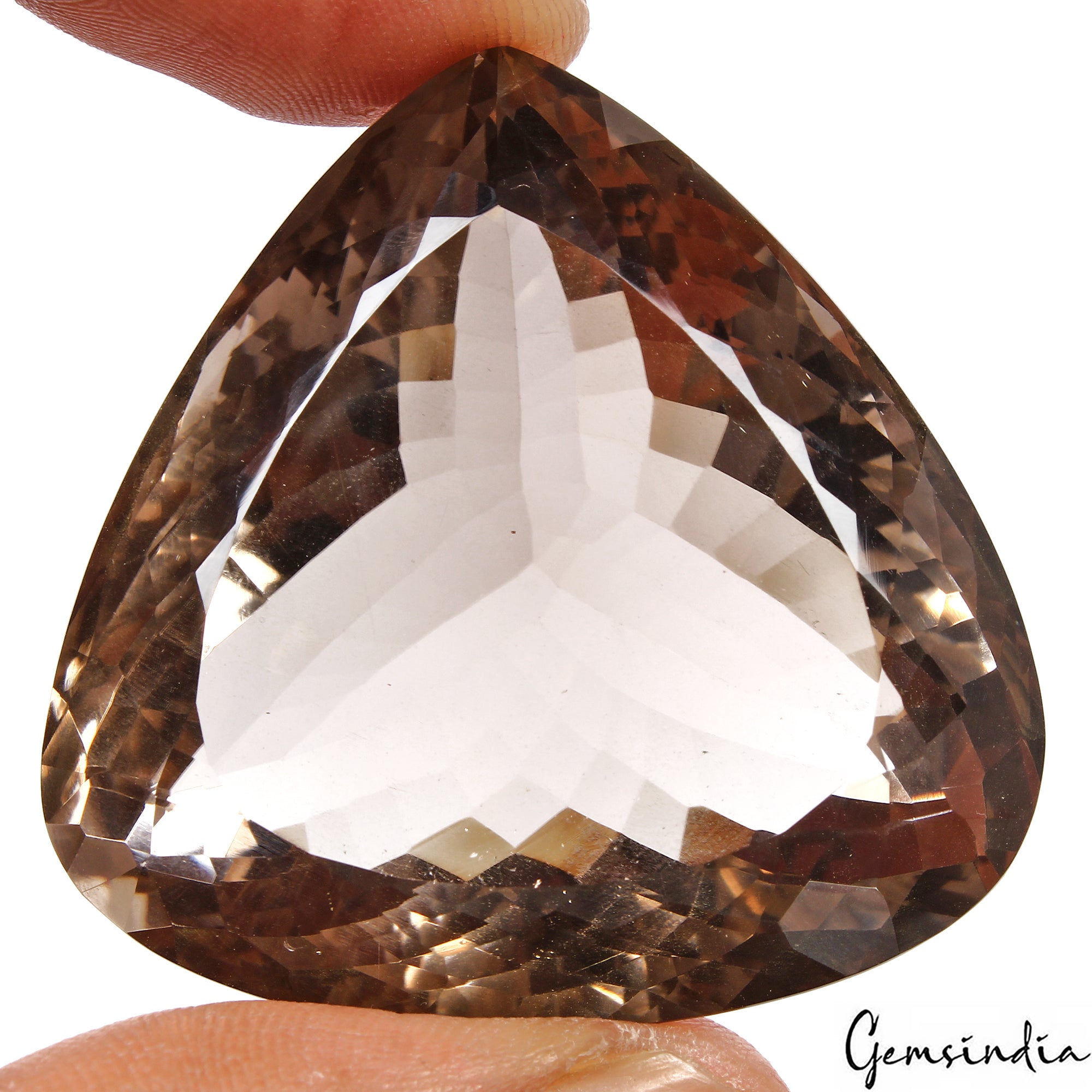 Quartz Loose Gemstone, Pear Faceted Cut, Untreated — 41x41x22 mm, Madagascar