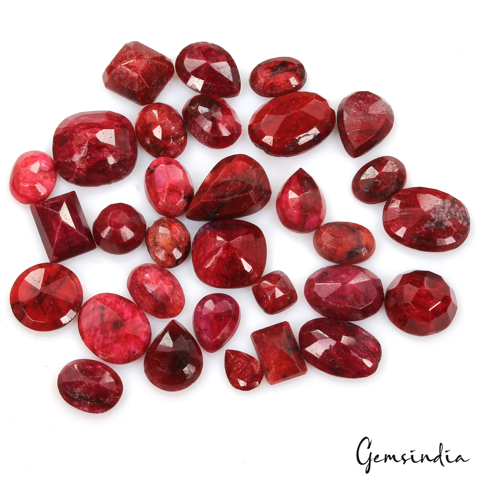 280 Ct Natural Red Ruby Faceted Loose Mix Faceted Cut Ring Size Gemstones 31 Pcs