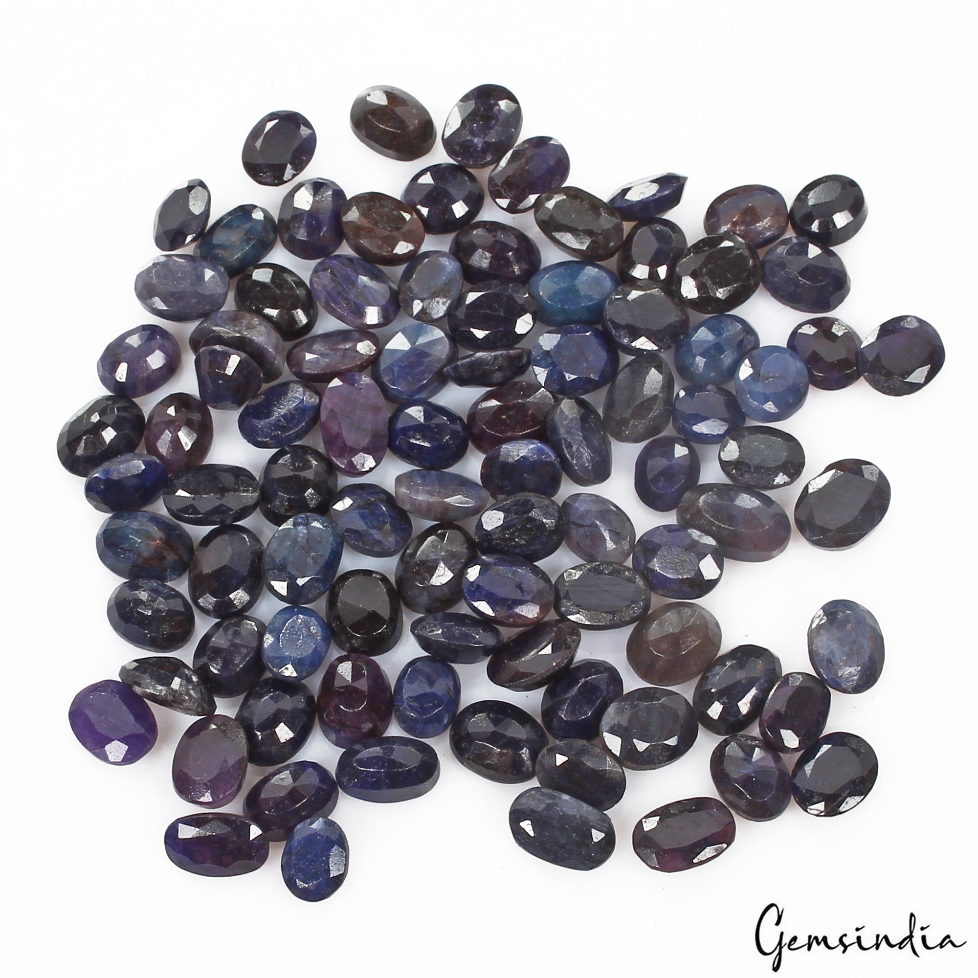 Certified 220 Cts/90 Pcs Natural Blue Sapphire Oval Cut Loose Gems For Jewelry
