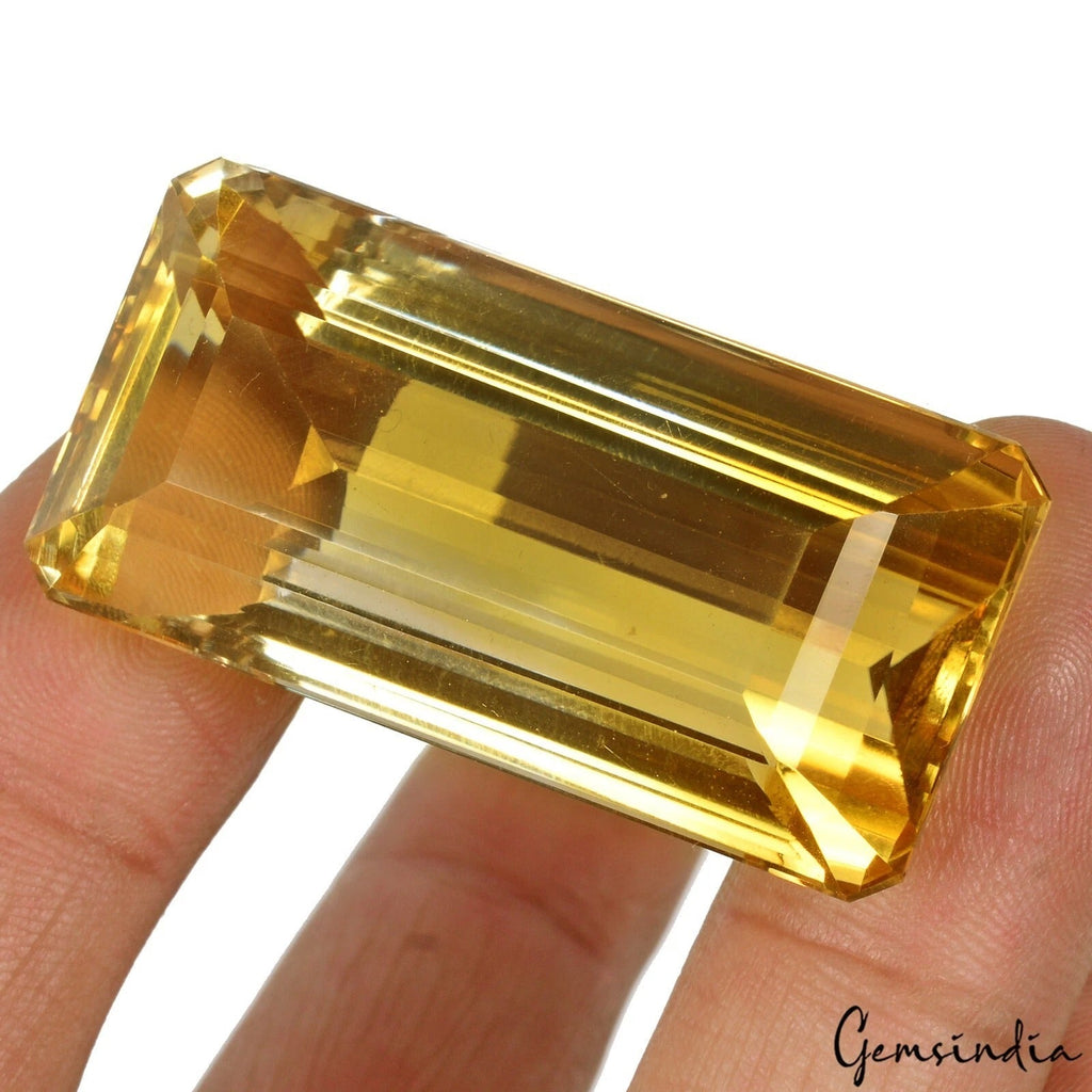 Citrine Octagon Cut Gemstone 121.10 Cts - 42x20mm Lustrous Precious Jewelry Gem
